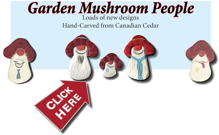 Mushroom peaple garden ornaments, just to much fun